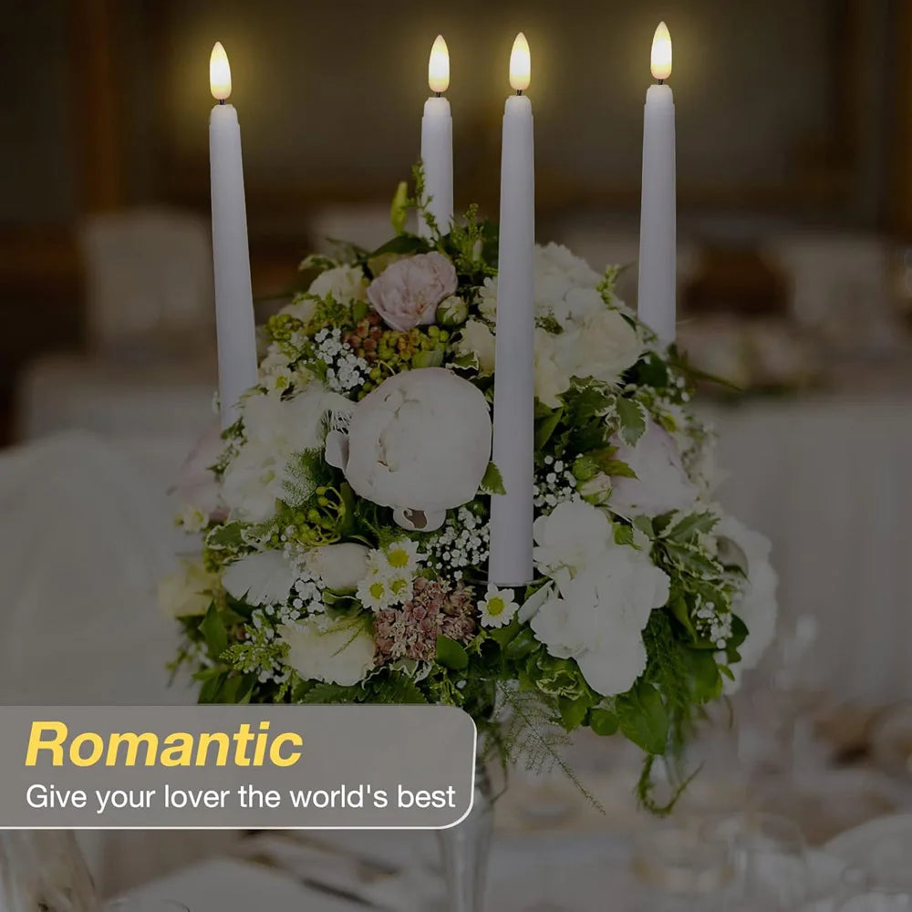 Flameless LED Taper Candles, Set of 6 with Remote