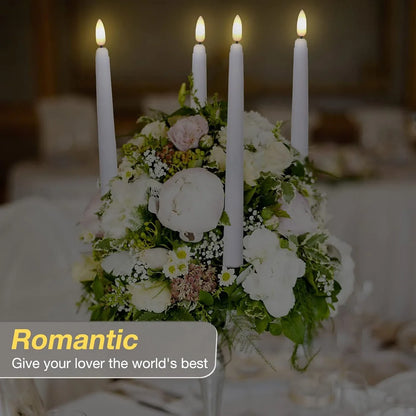 Flameless LED Taper Candles, Set of 6 with Remote