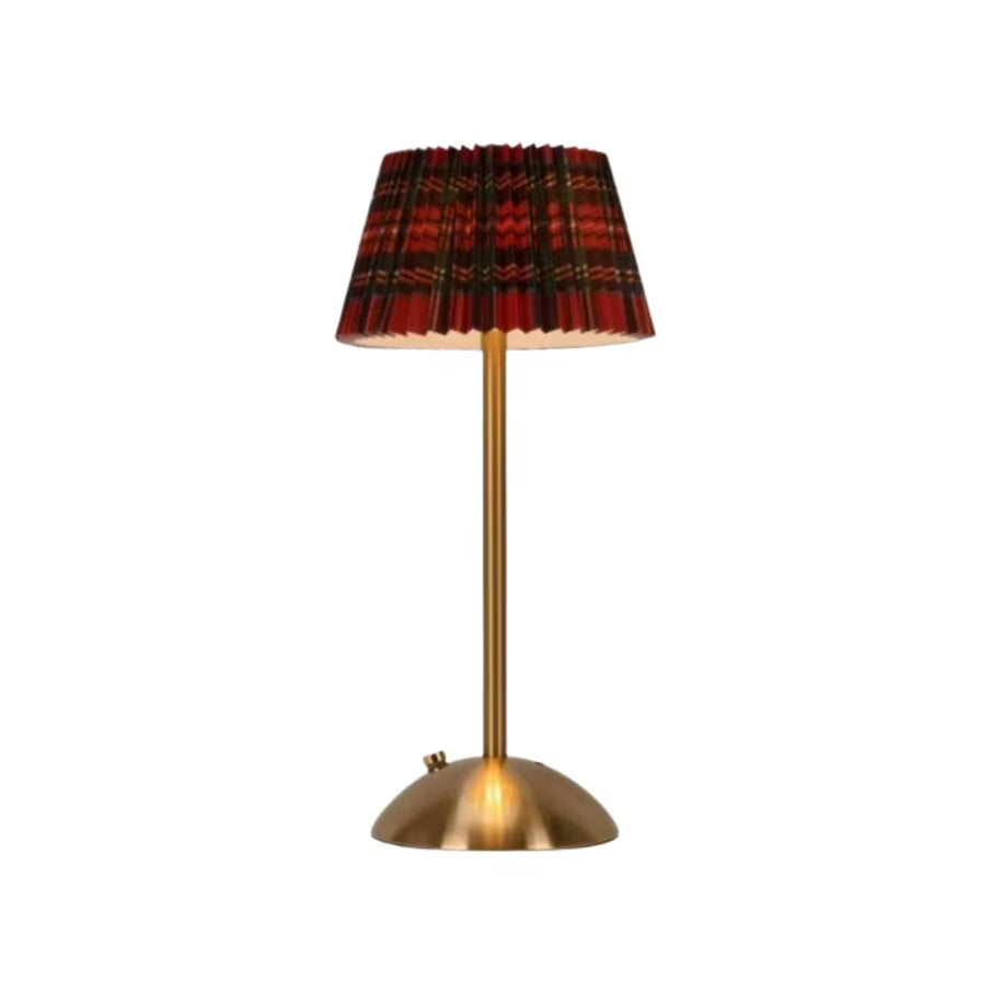 Cordless Rechargeable Table Lamp with Pleated Shade