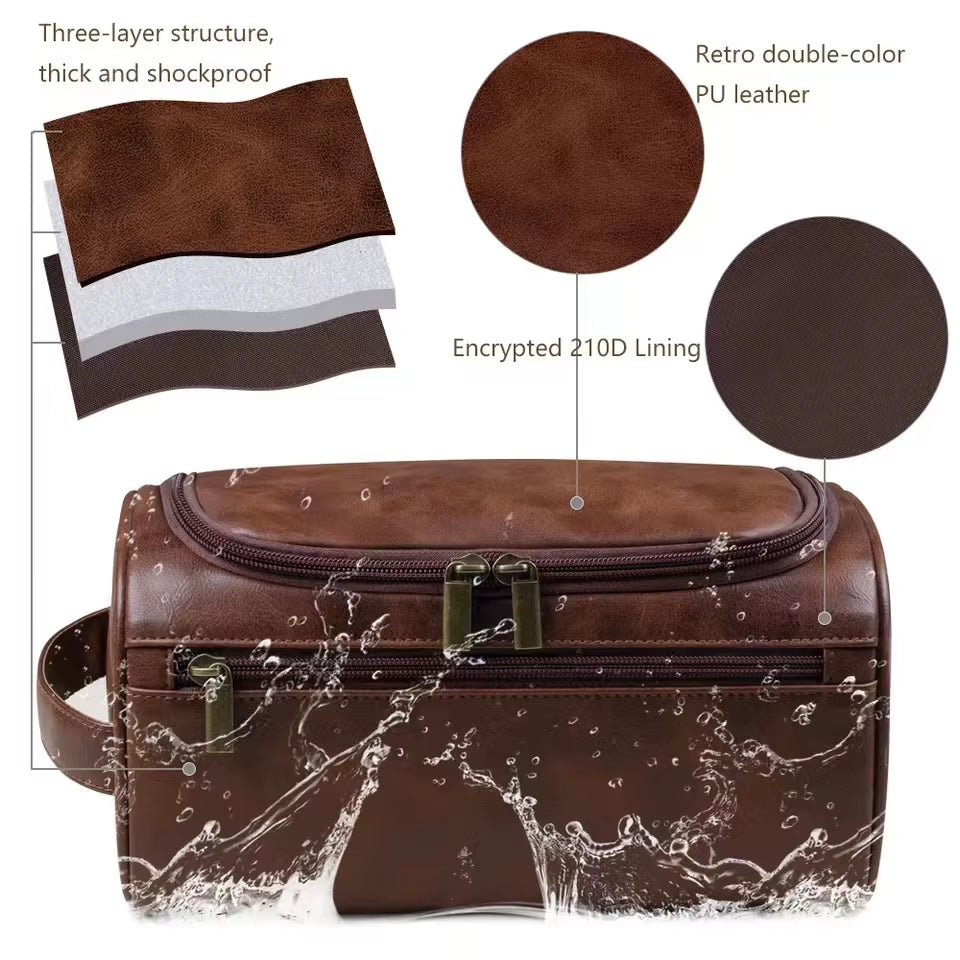 Vegan Leather Hanging Toiletry Bag