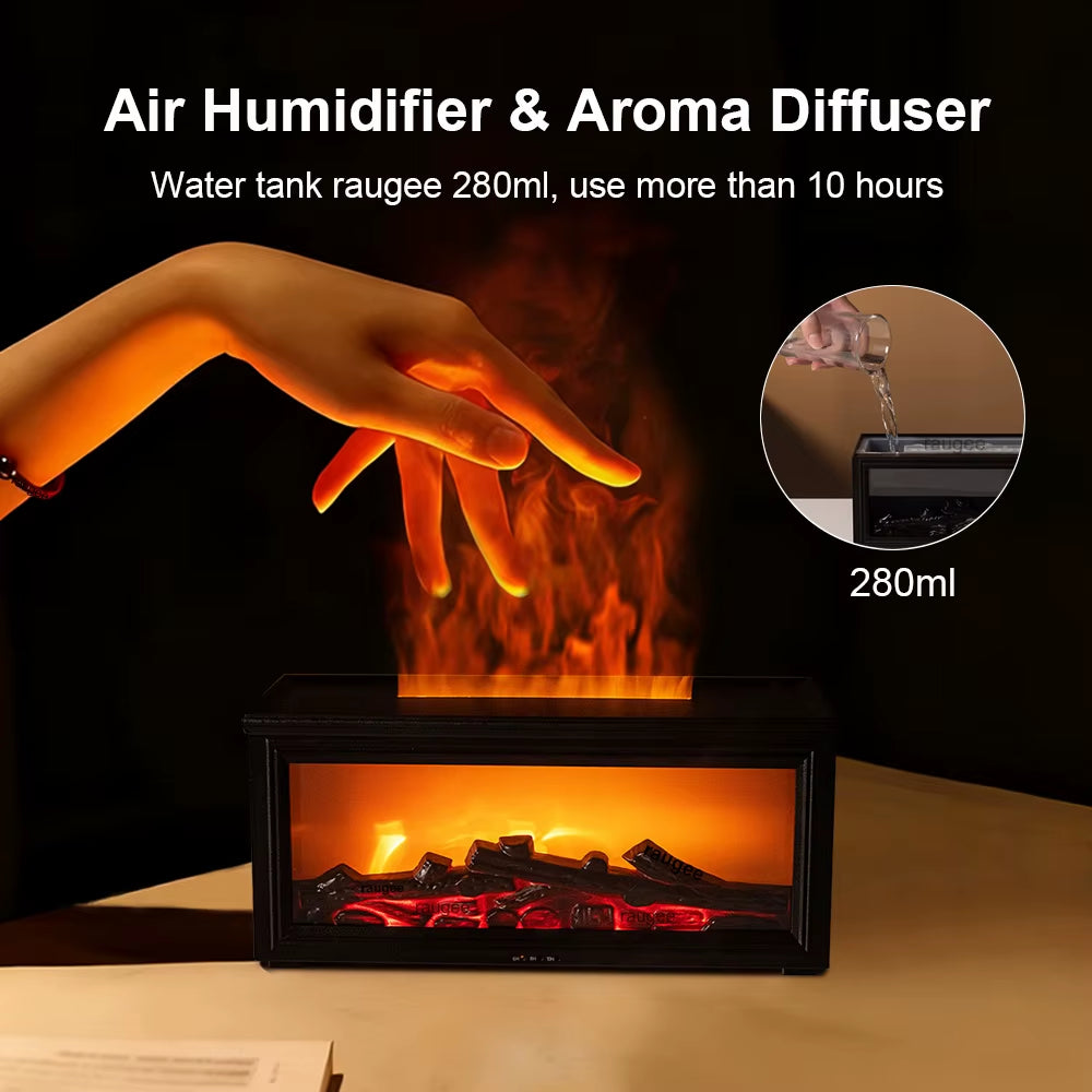Flame-Effect Aroma Diffuser with Remote