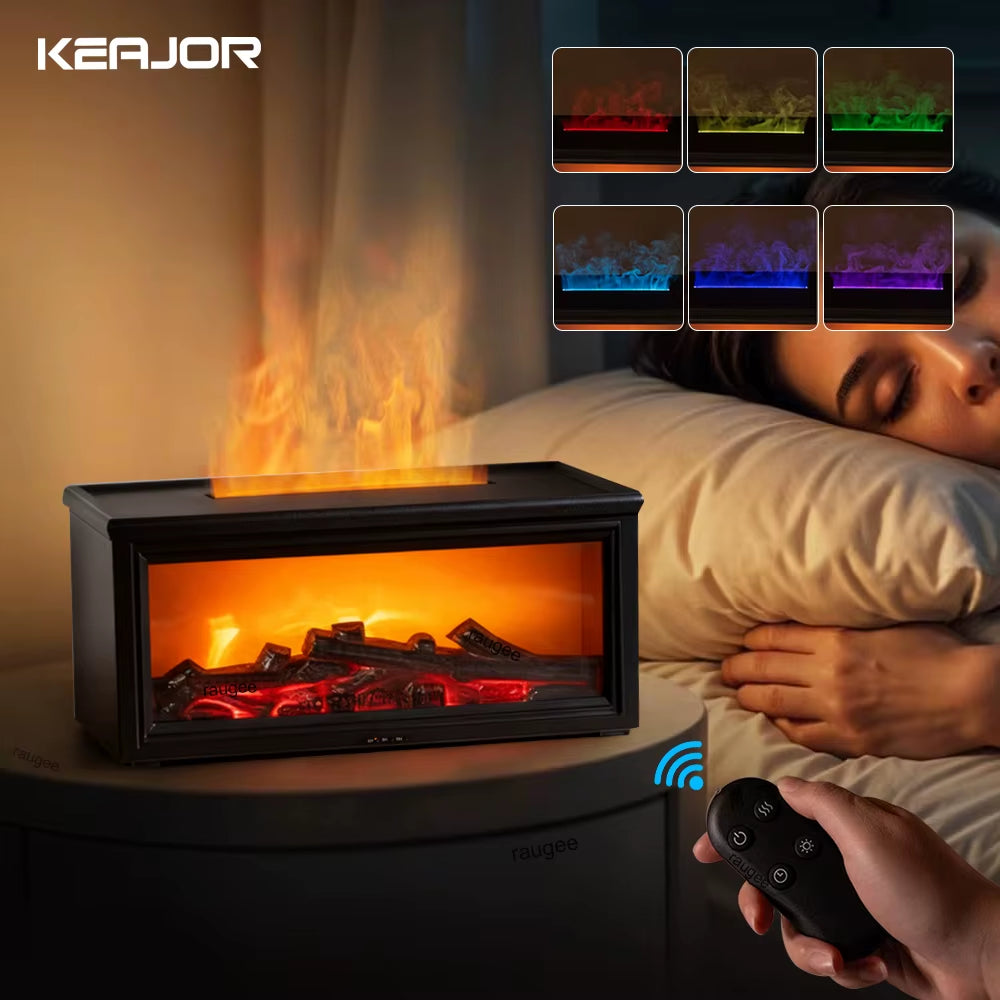 Flame-Effect Aroma Diffuser with Remote