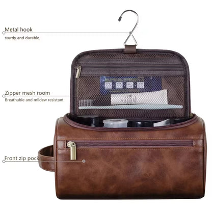 Vegan Leather Hanging Toiletry Bag