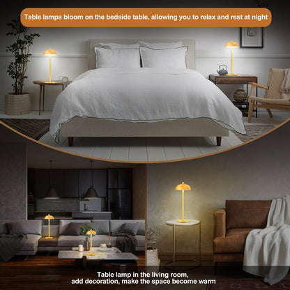 Aluminum Mushroom Cordless Table Lamp