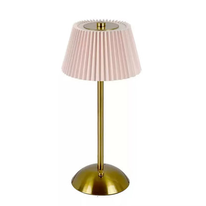 Cordless Rechargeable Table Lamp with Pleated Shade