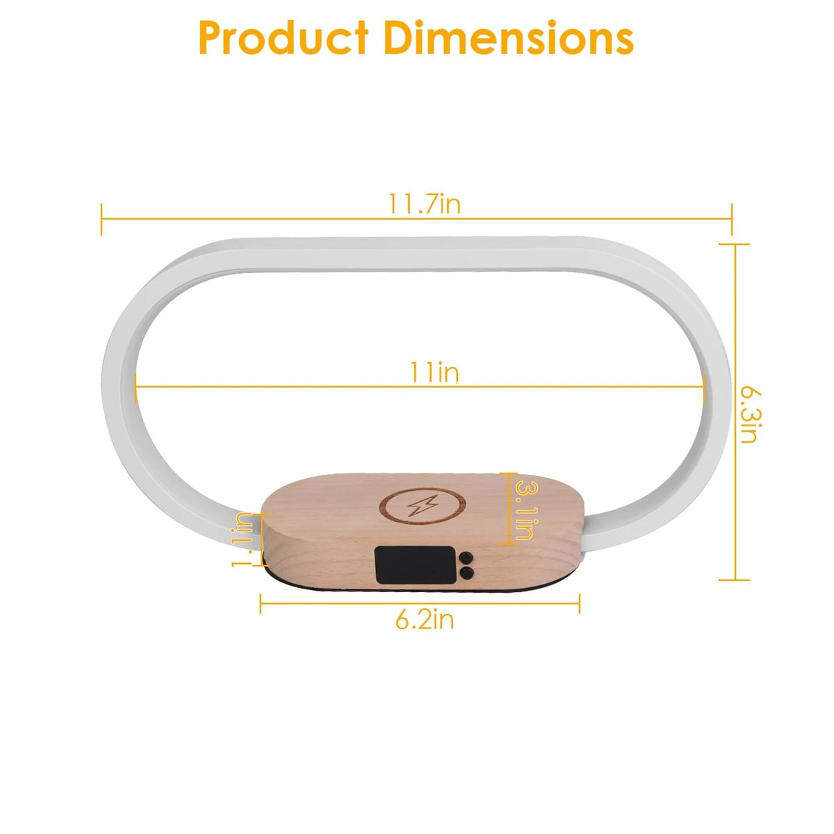 Bedside Lamp with Clock and Wireless Charger