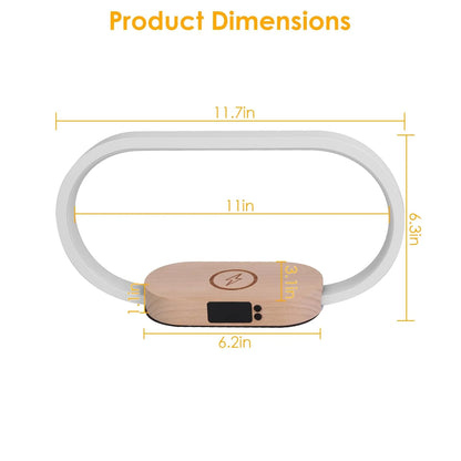 Bedside Lamp with Clock and Wireless Charger