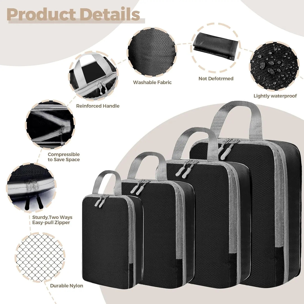 Compression Packing Cubes, Set of 4