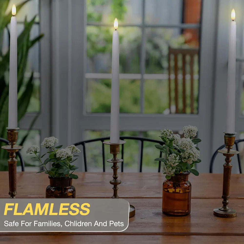 Flameless LED Taper Candles, Set of 6 with Remote