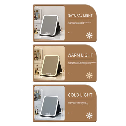 Tri-Fold LED Vanity Mirror, Rechargeable