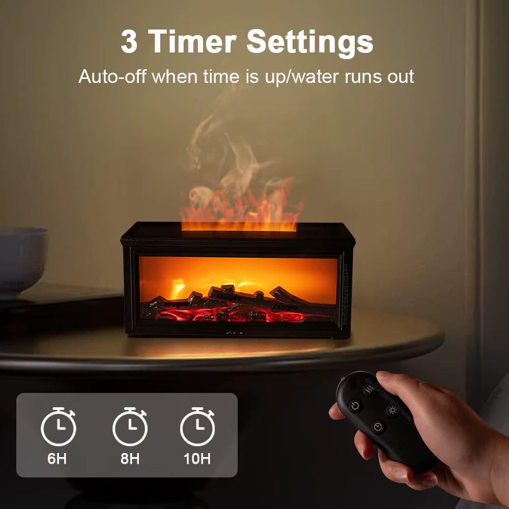 Flame-Effect Aroma Diffuser with Remote